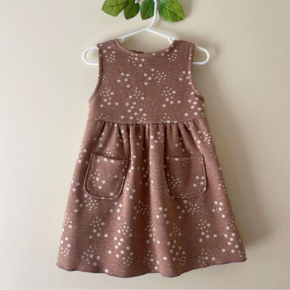 Zara Toddler Girls Sleeveless Fleece Dress With Pockets, Size 3/4 yrs